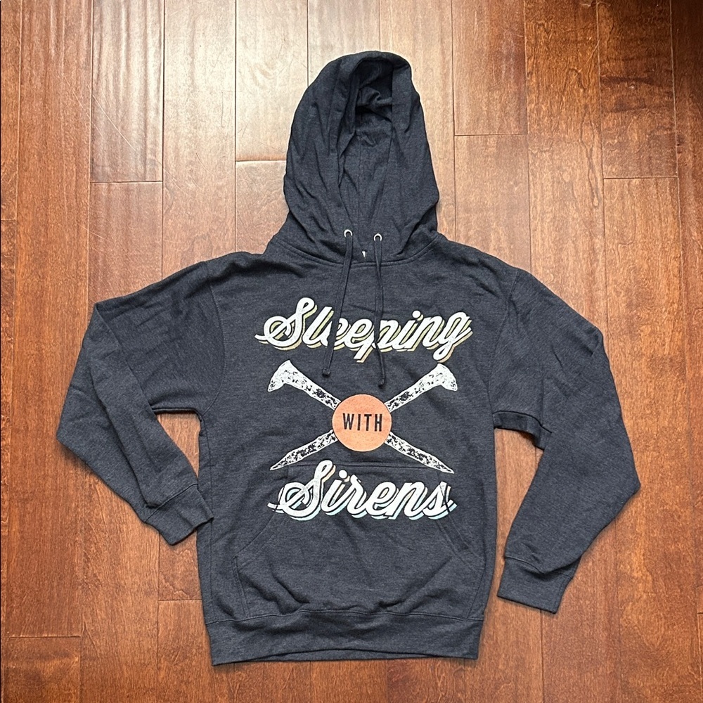 Sleeping with Sirens Unisex Blue Hoodie Sweatshirt, Kangaroo Pocket Size XL NWOT